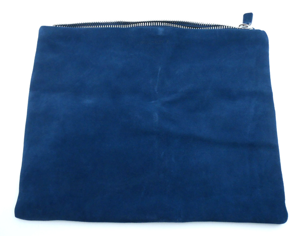 LODEN DAGER Suede Portfolio Style Clutch Pouch Bag Minimalist Urban Style